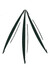 Three broad black lines come together at a point as if to form a tee-pee. There are smaller, black lines half the length of the first lines to the direct right of each line, parallel to each one. 
