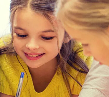 close up shot of a young girl smiling