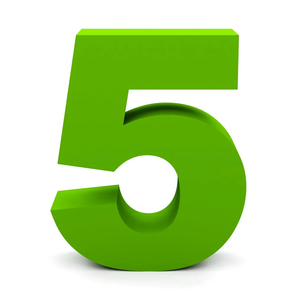 Green number 5