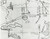 A close up of a black and white hand-drawn map shows a dotted line running horizontally through the page. Below the line are a few ponds as well as acres marked and other items of interest. Directly above the line sit seven small houses and a church. There are other rivers and ponds marked above the line. All items are labeled in cursive script. The line is labeled "Newhampshire Turnpike Road." Items are cut off on the edges of the map, indicating that the map is larger than the sample shown. 